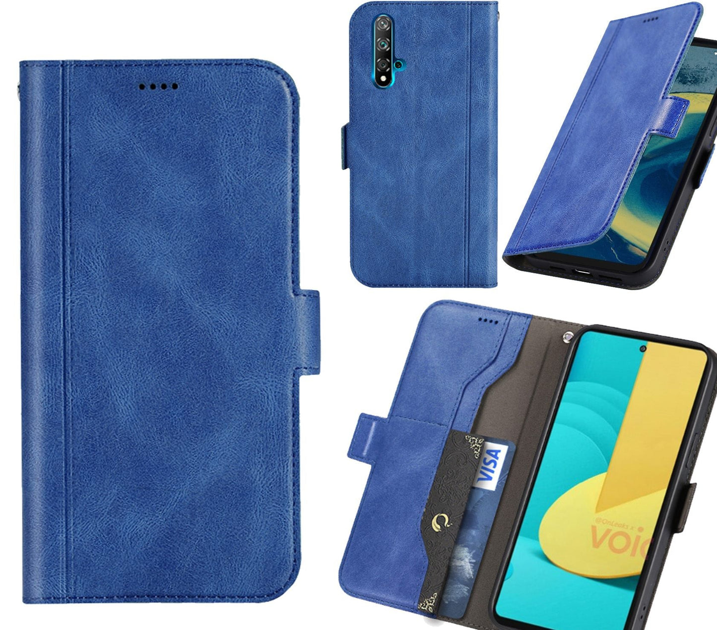 Huawei Nova 5T Case Wallet Cover Blue