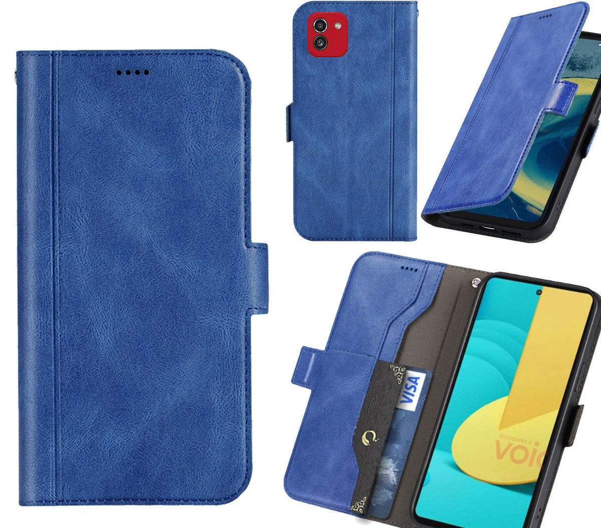 Samsung Galaxy A04 Case Wallet Cover Blue
