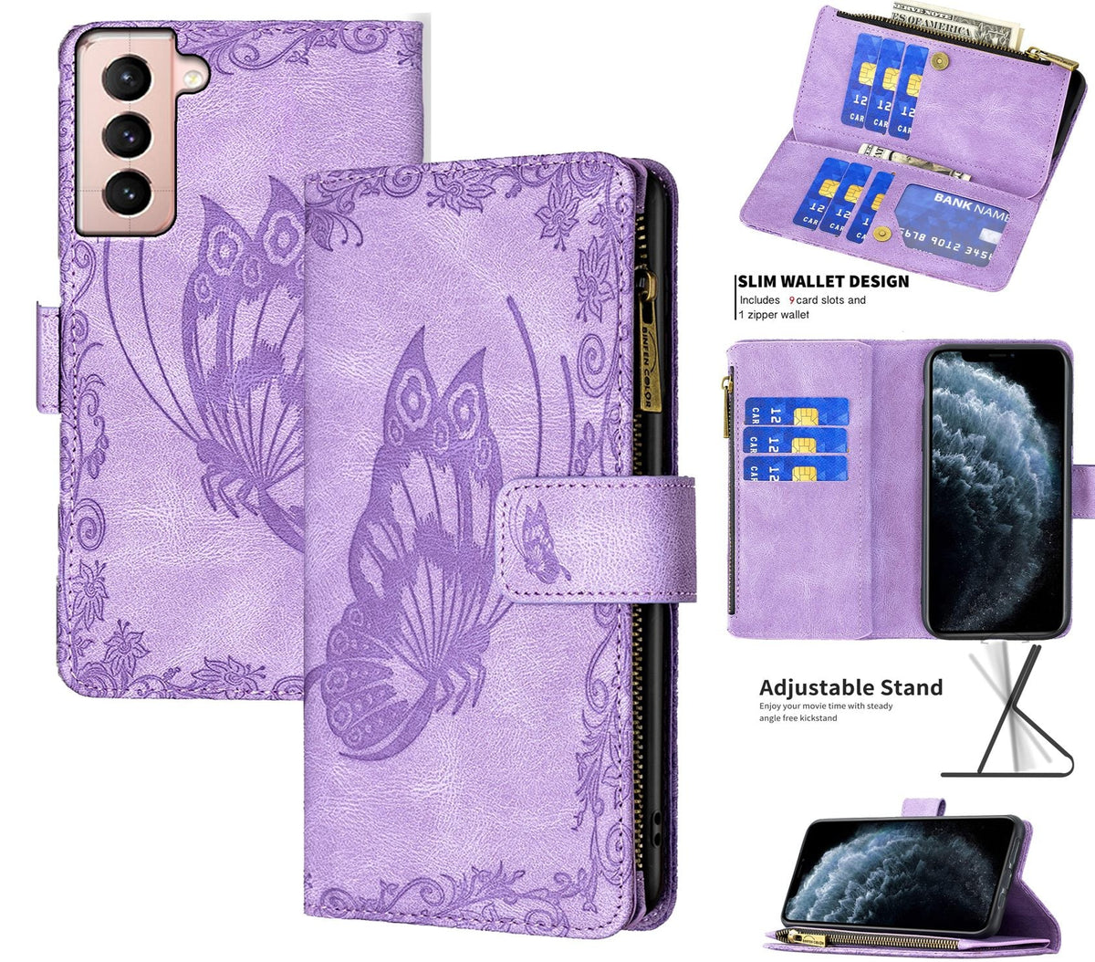 Samsung Galaxy S23 Plus Case Wallet Cover Purple