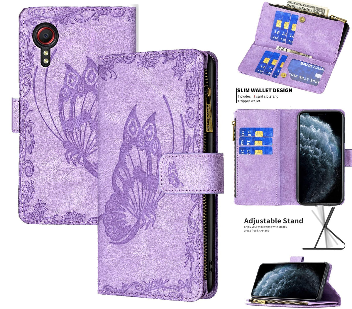 Samsung Galaxy XCover 5 Case Wallet Cover Purple