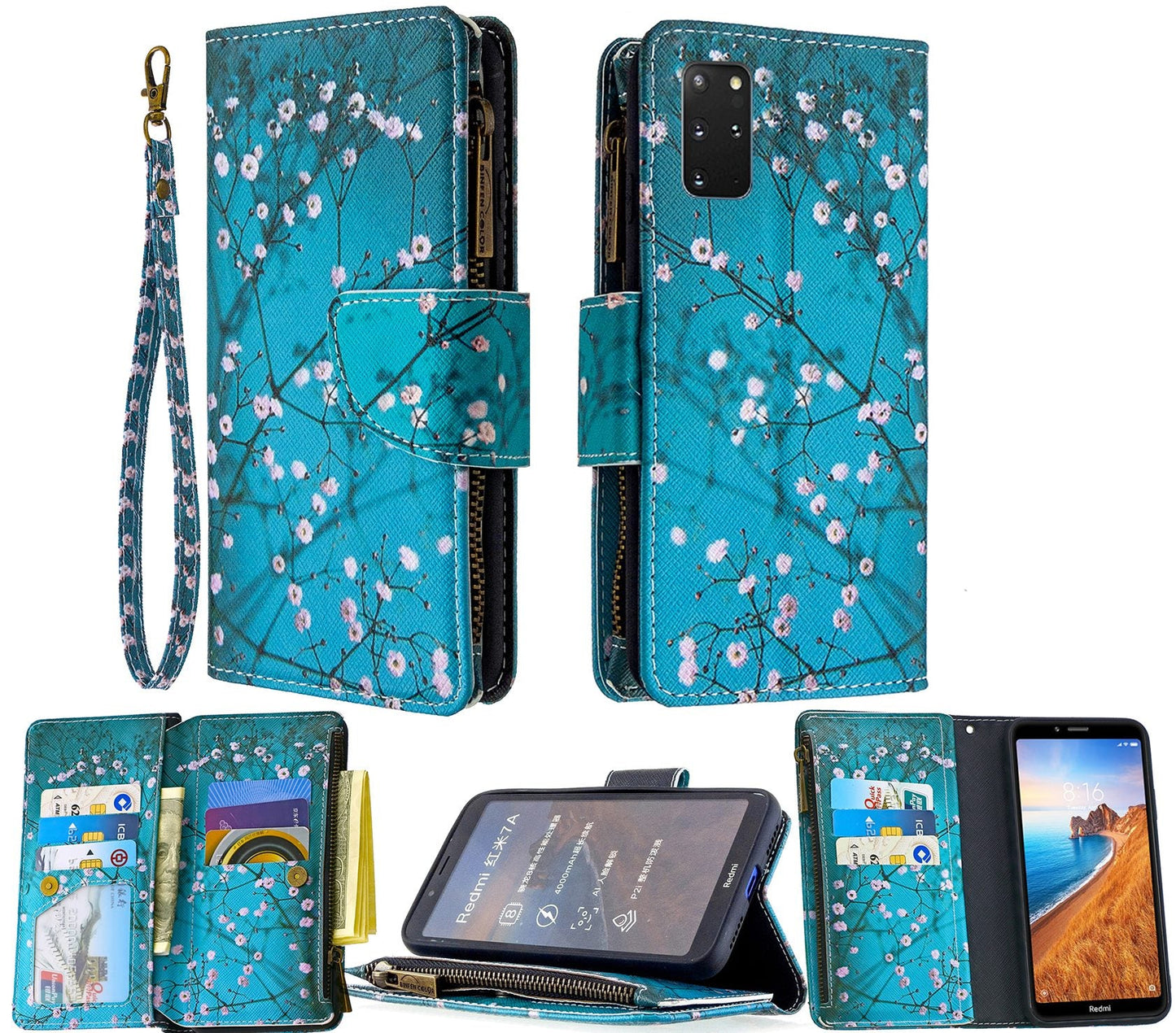 Samsung Galaxy S20 Plus Case Wallet Cover Blossom Green