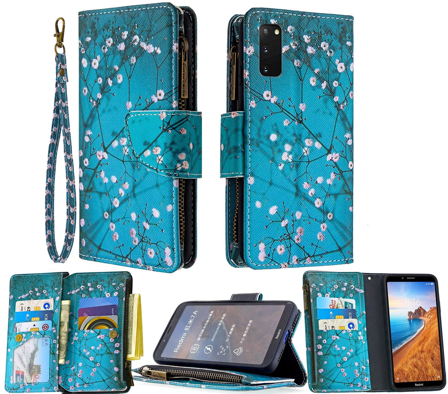Samsung Galaxy Note 20 Case Wallet Cover Blossom Green