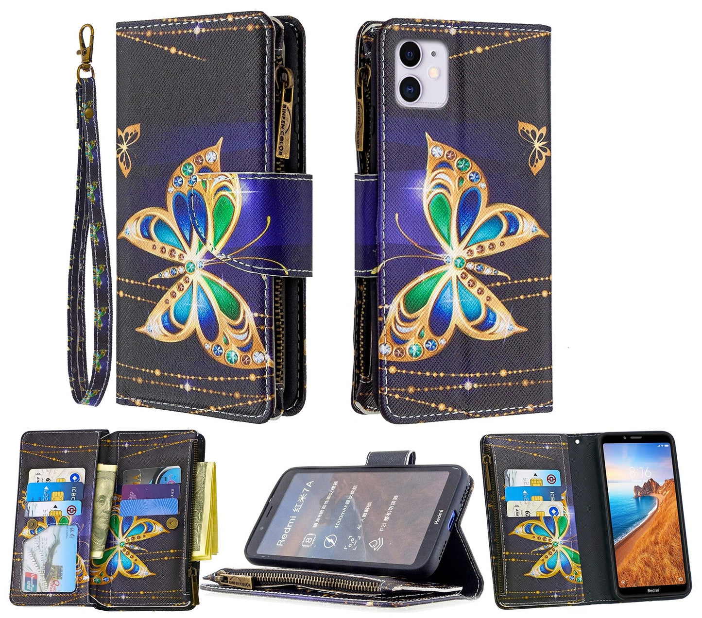 iPhone 12 Pro Case Wallet Cover Black