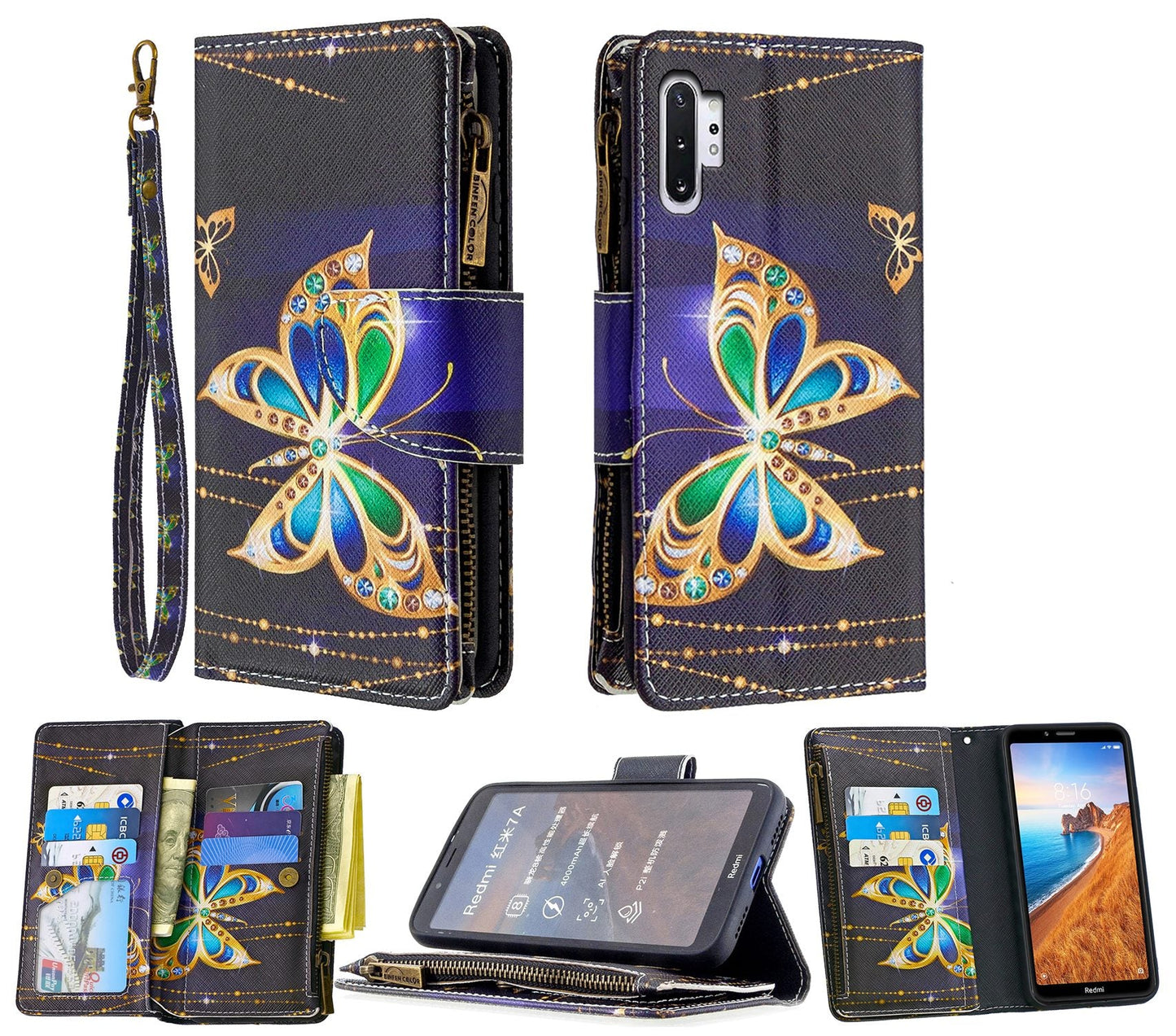 Samsung Galaxy Note 10 Plus Case Wallet Cover Black