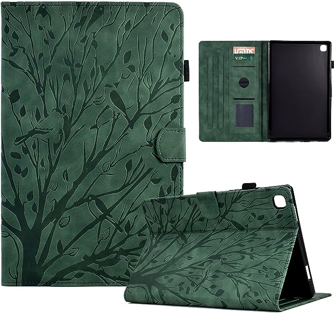 For Apple iPad 9th Gen 10.2 2021 Tree Flip PU Leather Smart Case Cover Green
