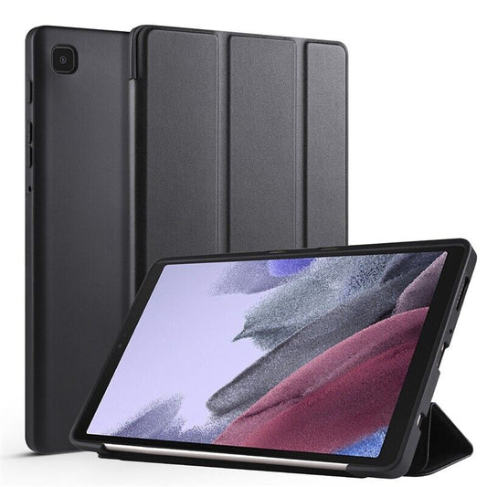 For Samsung Galaxy Tab A8 10.5 2022(SM-X207) 3 Folds Black Smart Flip PU Leather Stand Case Cover
