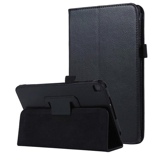For Samsung Galaxy Tab A 8 10.5(2021) 2 Folds Black Flip PU Leather Smart Case Cover X200 205