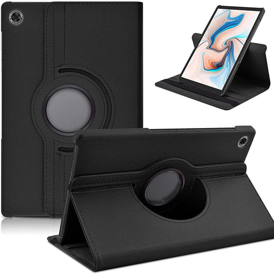 For For Samsung Tab A8 10.5 2021 x200 x205 360 Degree Black Flip PU Leather Smart Case Cover