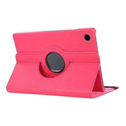 For For Samsung Tab A8 10.5 2021 x200 x205 360 Degree Hot Pink Flip PU Leather Smart Case Cover