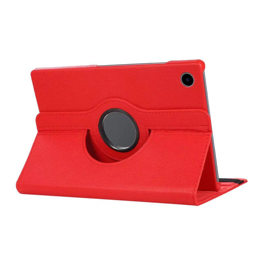 For For Samsung Tab A8 10.5 2021 x200 x205 360 Degree Red Flip PU Leather Smart Case Cover