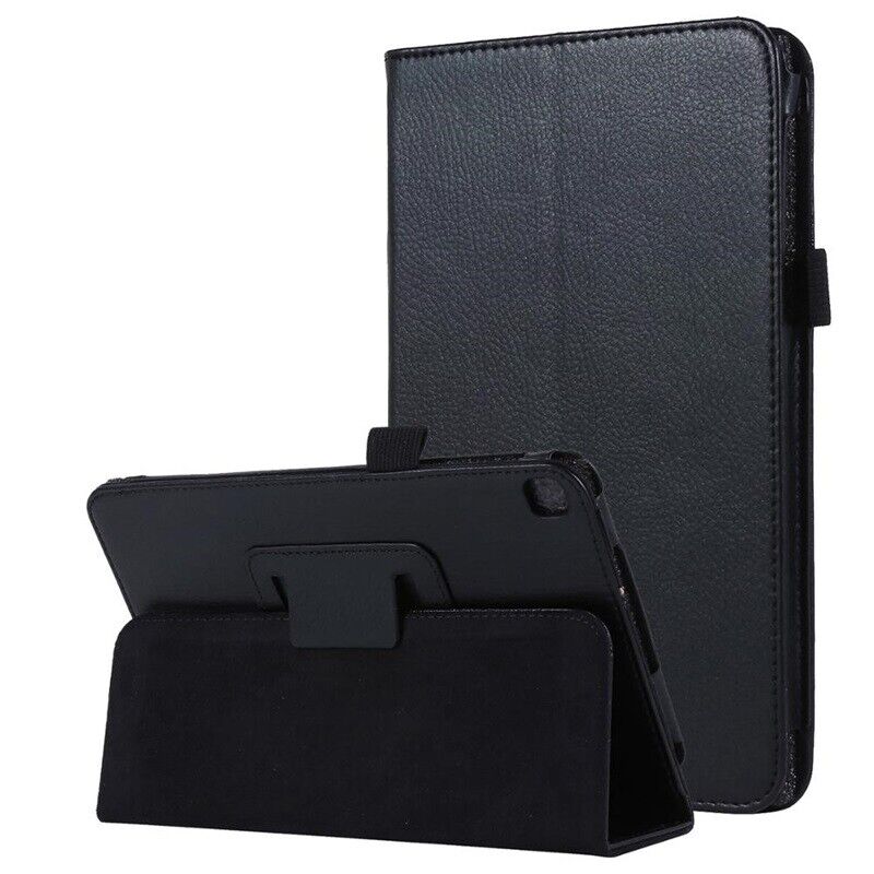 For Samsung Tab S6 Lite 10.4 SM P613 P619 2-Folds Black Flip PU Leather Smart Case Cover