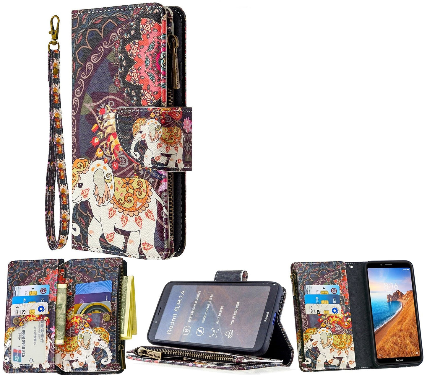 Samsung Galaxy S24 Case Wallet Cover Elephant