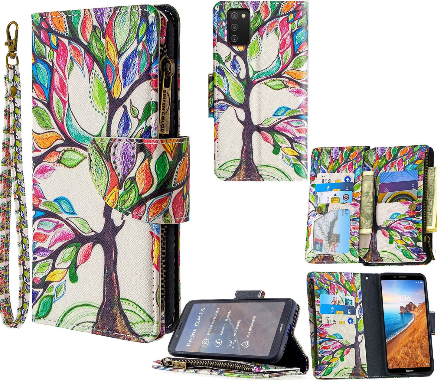 Samsung Galaxy A04S Case Wallet Cover Green