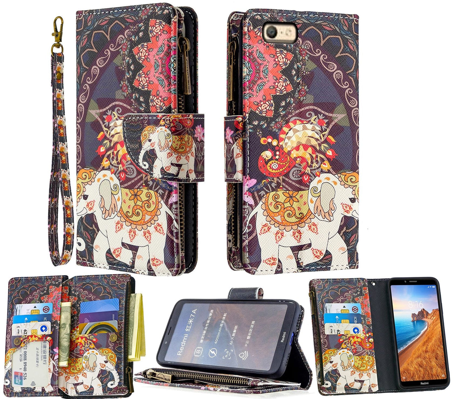 Oppo A57 Case Wallet Cover Elephant