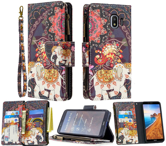 Samsung Galaxy J4 Case Wallet Cover Elephant