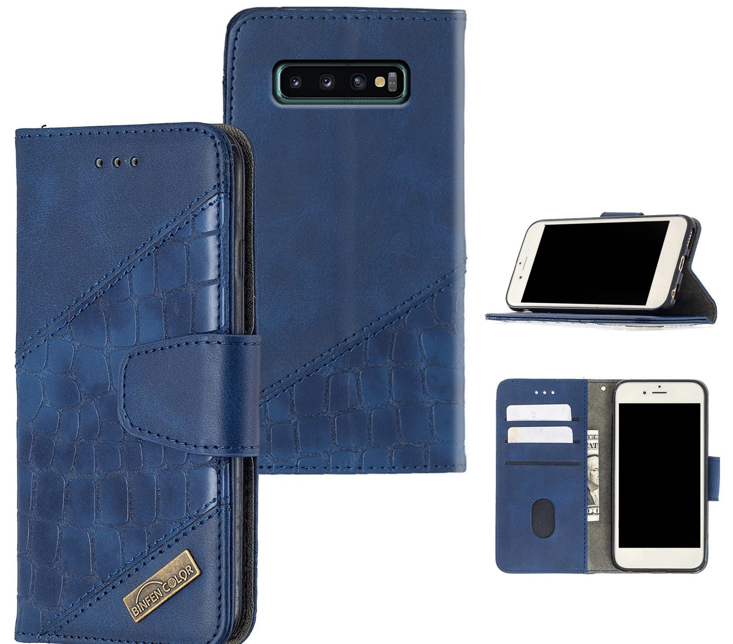 Samsung Galaxy S10 Case Wallet Cover Blue