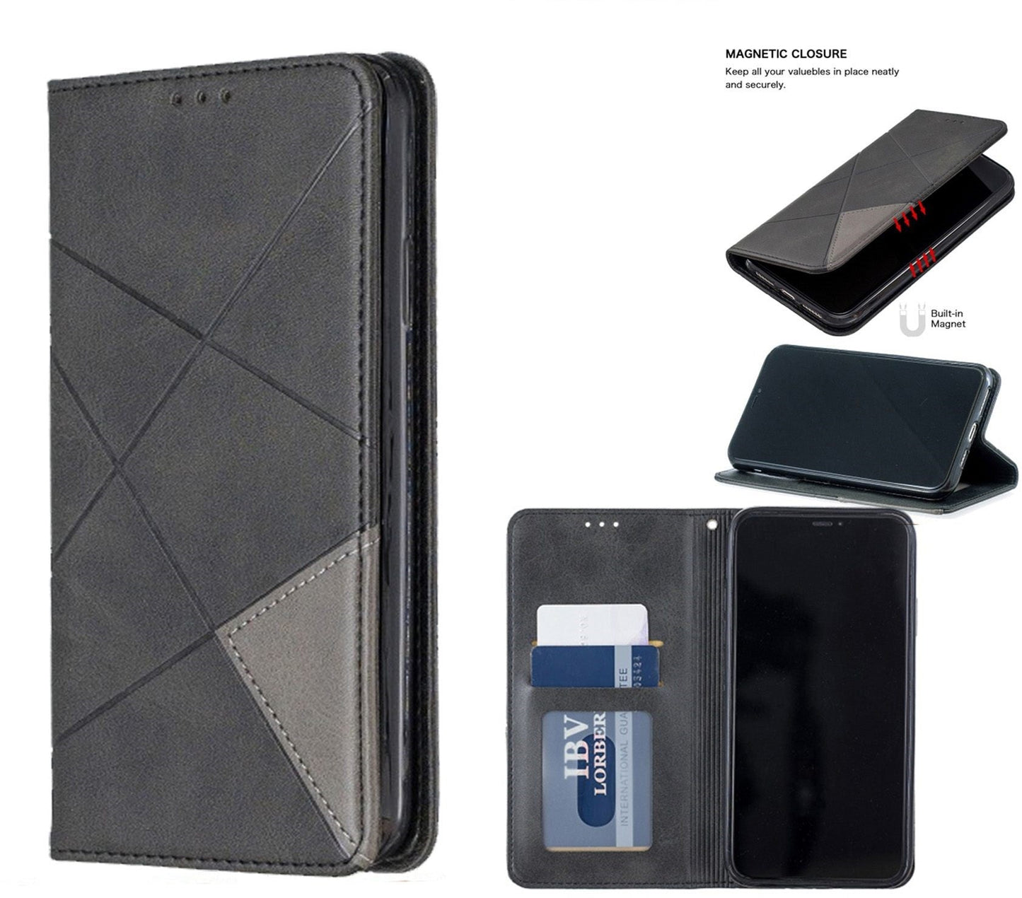 Huawei P30 Case Wallet Cover Gray