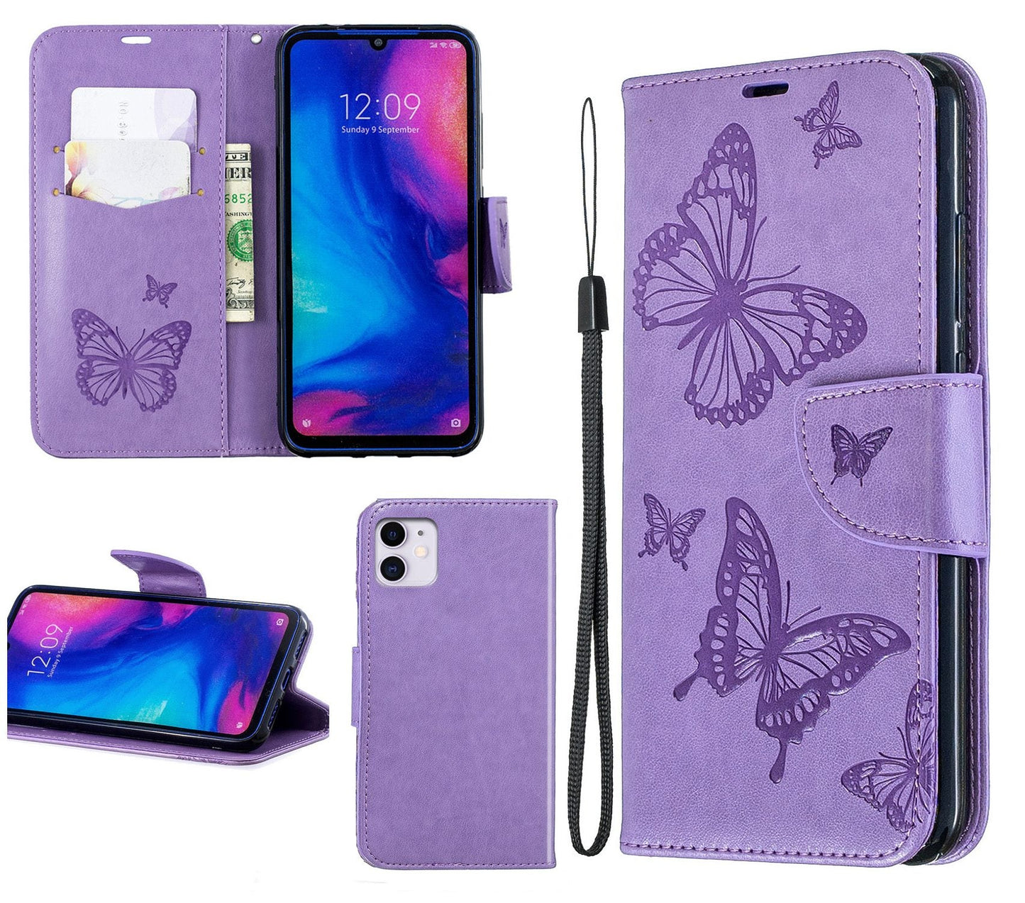 iPhone 11 Case Wallet Cover Purple