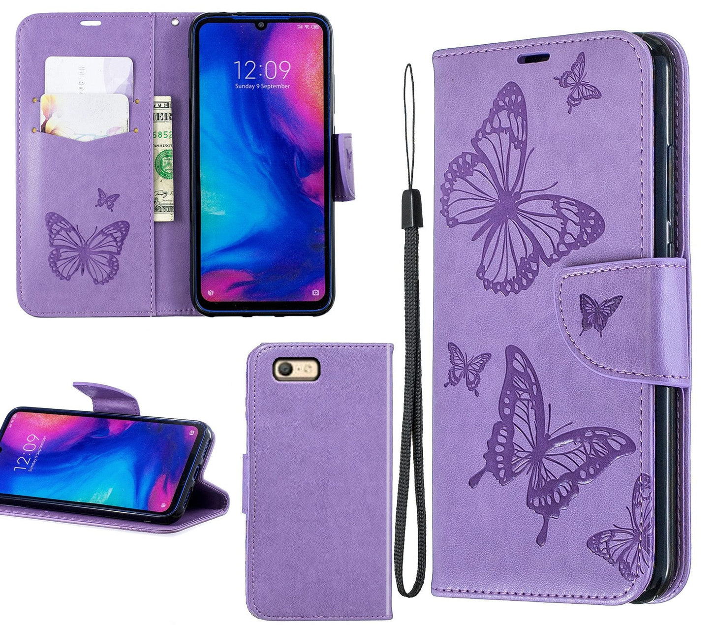 Oppo A57 Case Wallet Cover Purple