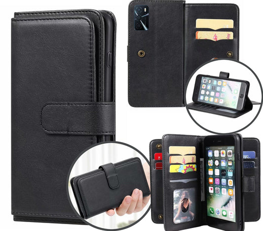 Oppo A16 Case Wallet Cover Black