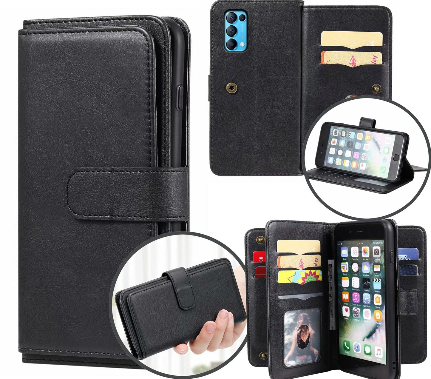 Oppo Find X3 Lite Case Wallet Cover Black