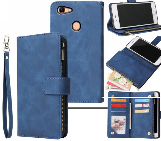Oppo A73 Case Wallet Cover Blue