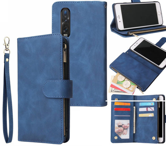 Oppo Find X2 Pro Case Wallet Cover Blue