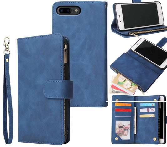 iPhone 7 Plus Case Wallet Cover Blue