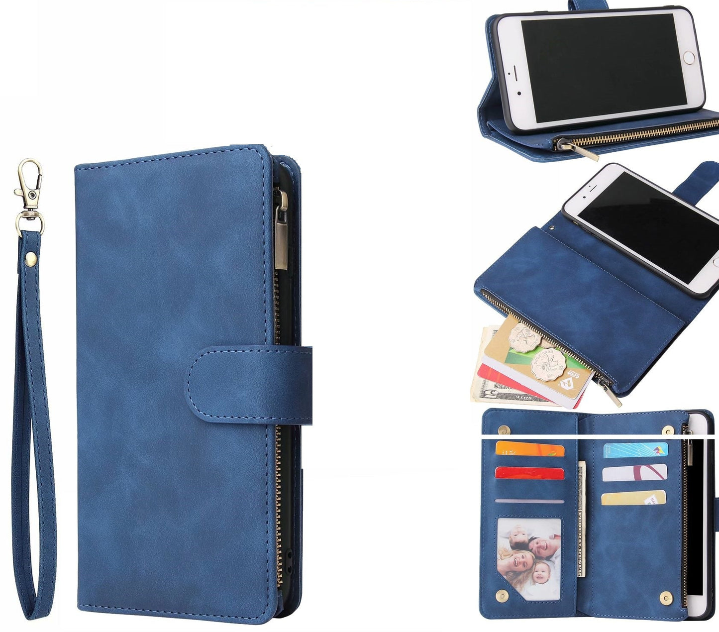 Huawei P30 Case Wallet Cover Blue