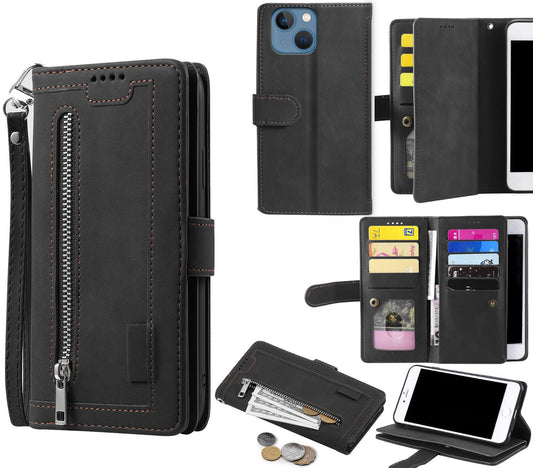 iPhone 13 Case Wallet Cover Black