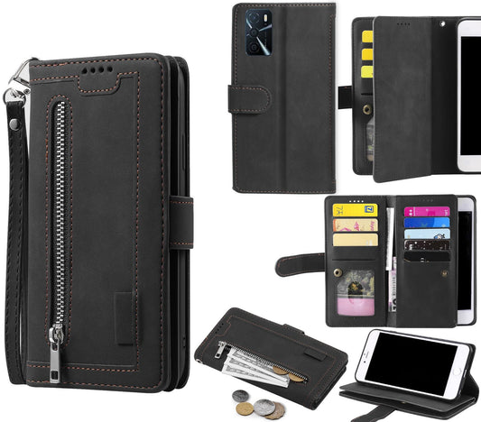 Oppo A16 Case Wallet Cover Black