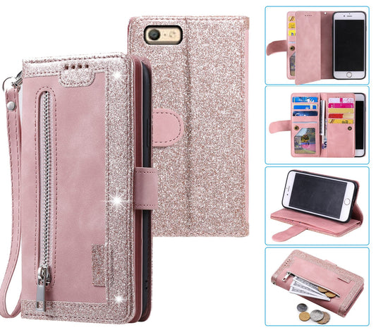 Oppo A57 Case Wallet Cover Glitter Rose Gold