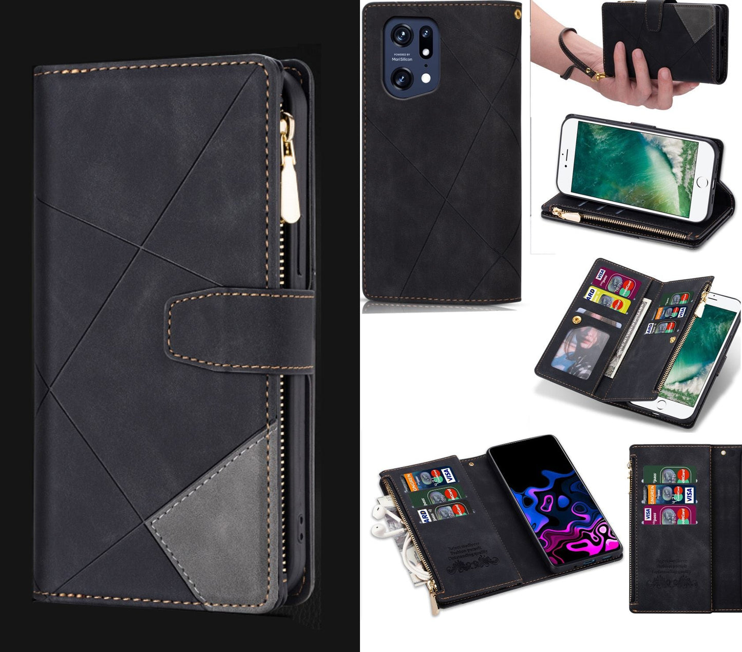 Oppo X5 Case Wallet Cover Black