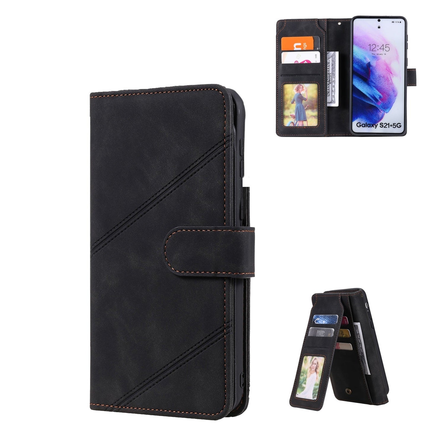 Samsung Galaxy A52 Case Wallet Cover Black