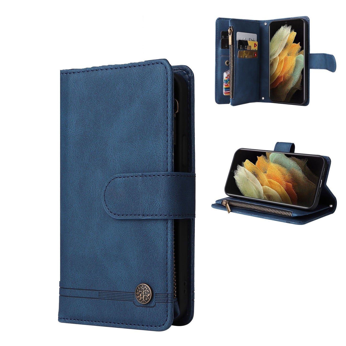 Samsung Galaxy A52 Case Wallet Cover Blue