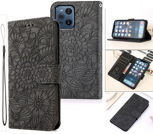 Oppo Find X3 Pro Case Wallet Cover Gray