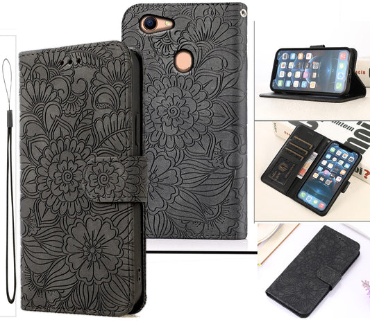 Oppo A73 Case Wallet Cover Gray