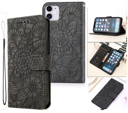 iPhone 12 Case Wallet Cover Gray