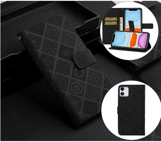 iPhone 12 Case Wallet Cover Black