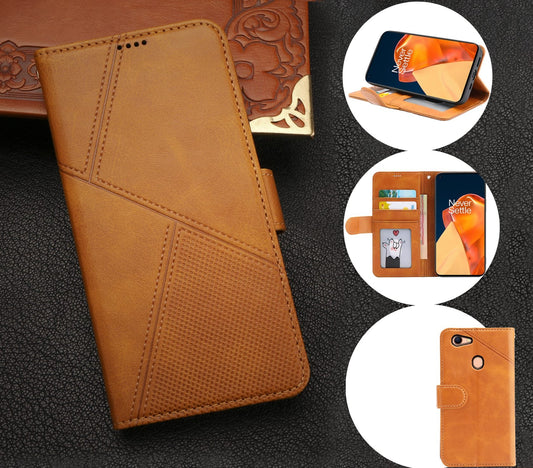 Oppo A73 Case Wallet Cover Orange Yellow