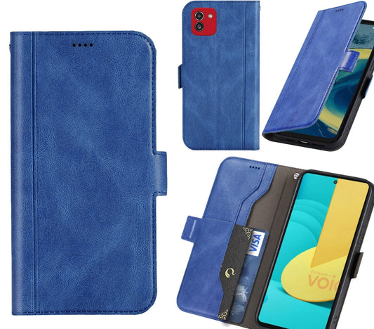 Samsung Galaxy A03 Case Wallet Cover Blue