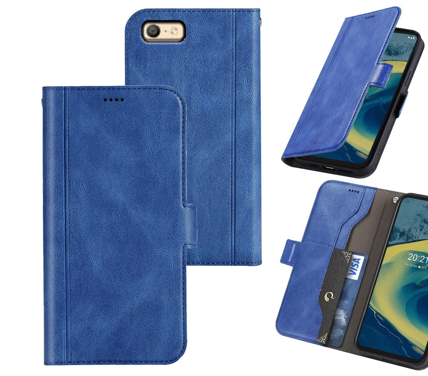 Oppo A57 Case Wallet Cover Blue