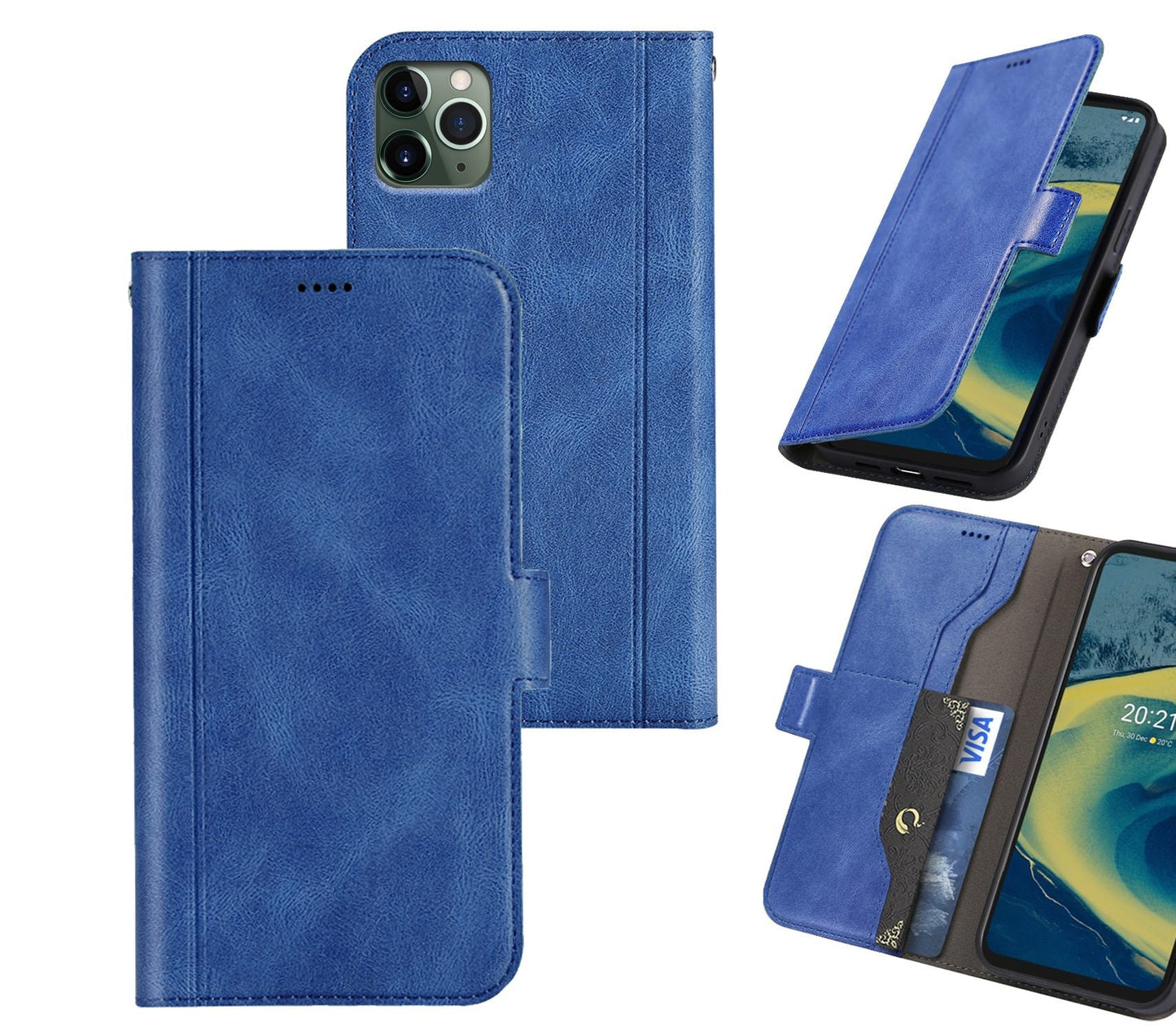 iPhone 11 Pro Max Case Wallet Cover Blue