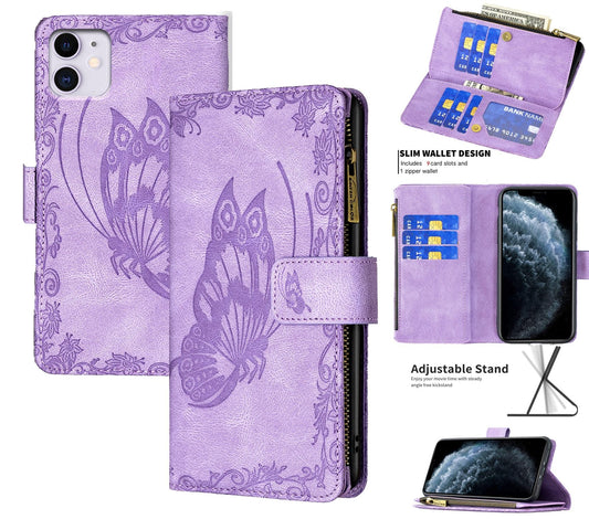 iPhone 12 Case Wallet Cover Purple