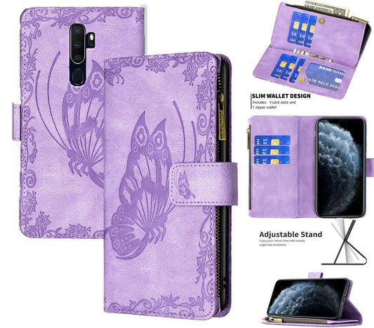 Oppo A9 Case Wallet Cover Purple