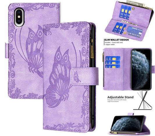 iPhone X Case Wallet Cover Purple