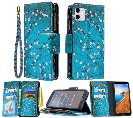 iPhone 12 Pro Case Wallet Cover Blossom Green