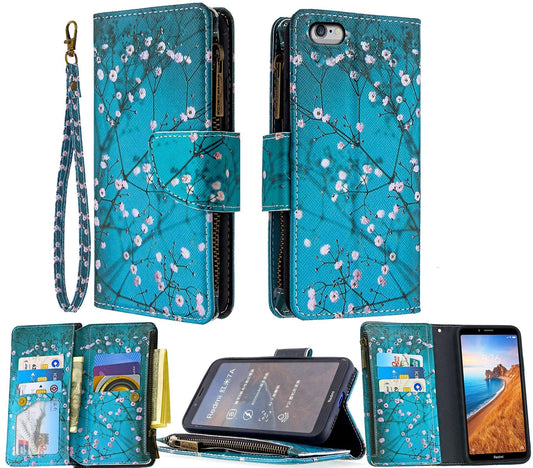 iPhone 6 Plus Case Wallet Cover Blossom Green