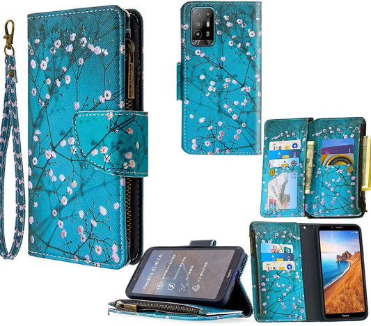 Oppo A74 Case 5G Wallet Cover Blossom Green