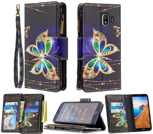 Samsung Galaxy J4 Case Wallet Cover Black